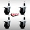 Service Caster 4'' SS Soft Rubber Swivel 1-3/8'' Expanding Stem Caster Set Total Lock Brake, 4PK SCC-SSEXTTL20S414-SRS-138-4 - alternate 4